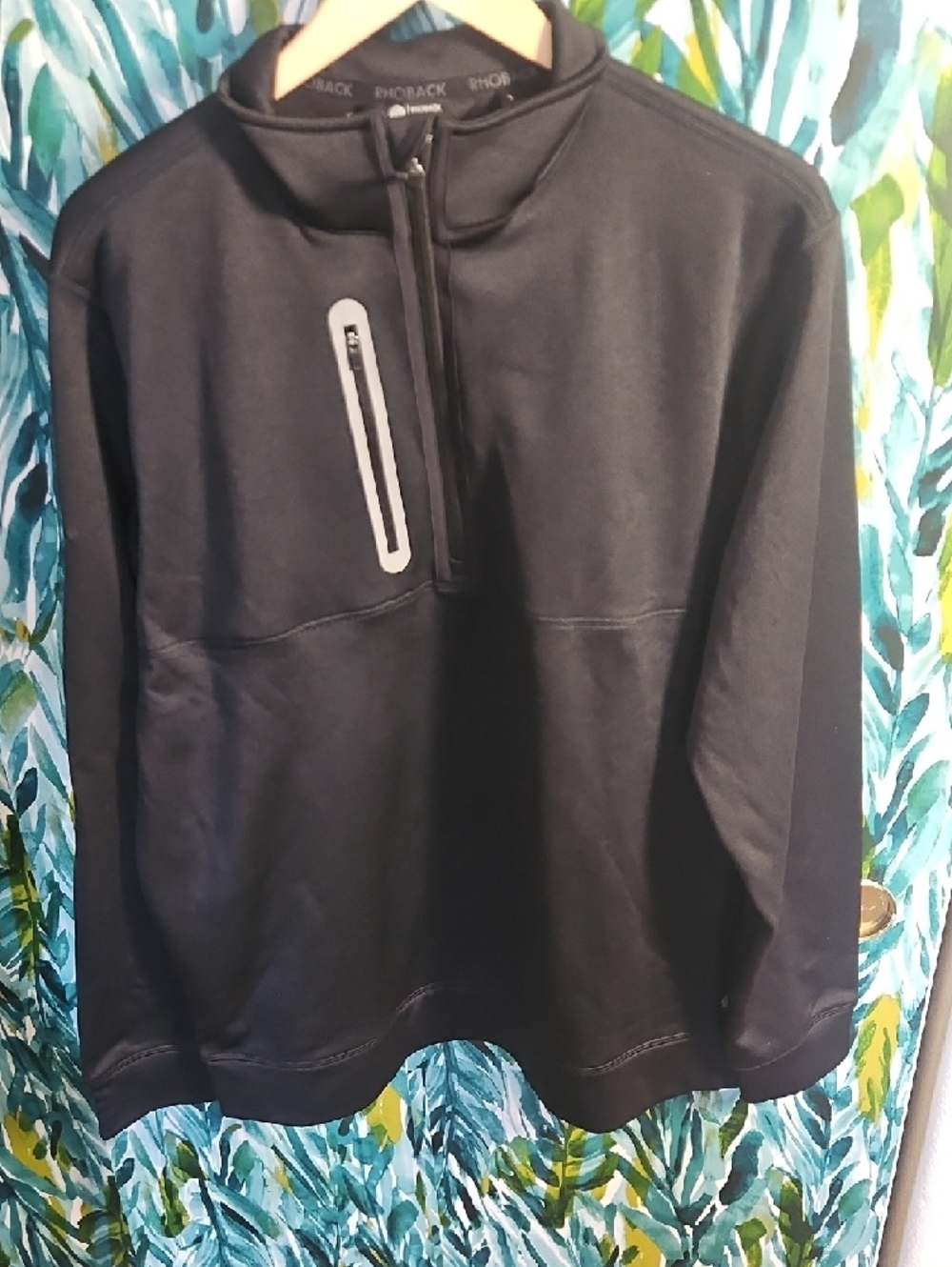 Rhoback Black Performance Quarter-Zip Pullover